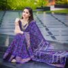 প্রিমিয়াম ধুপিয়ান সিল্ক জামদানি শাড়ি SP-5 - Image 3